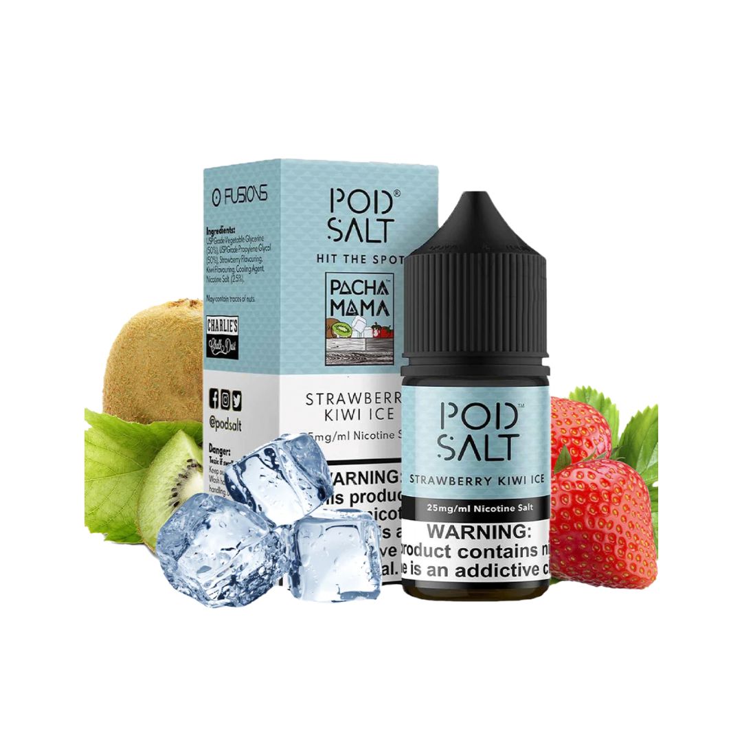 POD SALT FUSION CHARLIES CHALK DUST PACHA MAMA STRAWBERRY KIWI ICE 30ML